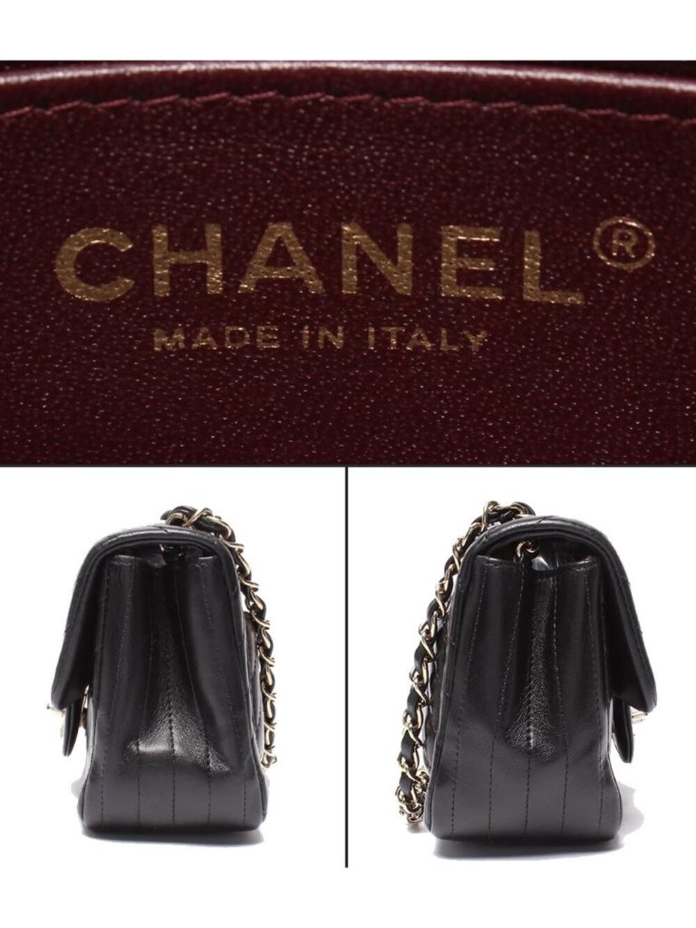 Chanel Chain Shoulder Bag Mini Quilted Stitch Single Flap Gold Chez Blanc - Picture 4 of 10